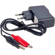 Resim 6w Dc 12v 500ma Priz Tipi Akü Şarj Adaptörü Akü Takviye Cihazı Krokodilli 