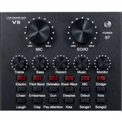 Resim Yuntech01 V8 Dışarıdaki Ses Kartı, Canlı Yayın İçin 6 Ses Modu Ve 12 Efekt, 1200mah Batarya İle Çok Fonksiyonlu Metal Ses Kartı Diğer 