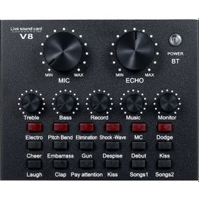 Resim Yuntech01 V8 Dışarıdaki Ses Kartı, Canlı Yayın İçin 6 Ses Modu Ve 12 Efekt, 1200mah Batarya İle Çok Fonksiyonlu Metal Ses Kartı Diğer 
