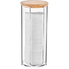 Resim Ahşap Kapak Disk Pamukluk Organizeri 