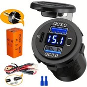 Resim Gaojunshop01 Blue 18w Qc3.0 + 30w Pd Hızlı Araç Şarj Cihazı Led Ekranlı 12v/24v Araba Kamyon Karavan 