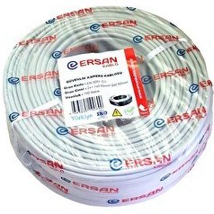 Resim Ersan Kablo 2+1 0.50MM Cu Bakır 100 Metre Güvenlik Kamera Kablosu 