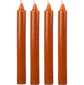 Resim 4 Lü Kahve Rengi Fener Şamdan Mum Kahverengi 