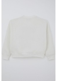 Resim Locoloco Kız Çocuk Sweatshirt You And Me Yazı Nakışlı 9-14 Yaş, Ekru Ekru 