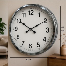 Resim Büro Ev Ofis Hediyesi İçin 60cm Krom Metal Zarif Duvar Saati Diğer 