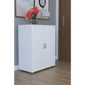 Resim Remaks 2 Kapaklı 4 Raflı Ayakkabılık Çok Amaçlı Dolap Beyaz 