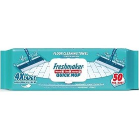 Resim Freshmaker Karbonat Ve Beyaz Sirke Katkılı Yüzey Yer Temizlik Mandallı Mop Havlusu - 50'li 10 Paket Beyaz 