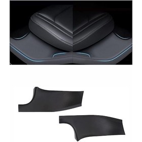 Resim Tesla Model Y Arka Kapılar İçin Çizilmez Ve Dayanıklı Kapı Eşiği Bakaliti, 2 Adet Set Olarak, Siyah Renk 