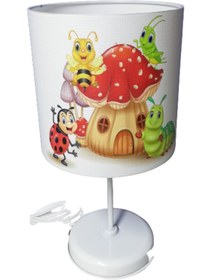 Resim Genel Markalar Çocuk Odası Bebek Odası Abajuru Beyaz Metal Ayaklı 