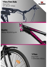 Resim Kldoro Xk200 26 Jant Alüminyum Kadro 21 Vites V Fren Kadın Bisikleti 