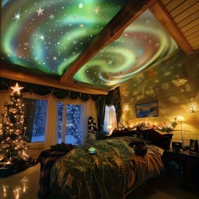 Resim 1 adet Kuzeye Doğru Yıldızlı Gökyüzü Projeörü - USB Güçlü RGB Gece Işığı, Uzaktan Kumanda ile, Çok Renkli Değişen Dalgalarda, Yıldızlı Etki için Yatak Odası ve Oturma Odası Dekoru, Düğme Pil ile Çalışır (Polish Metal ve Plastik), Yatak Odası için Işık Projeörü, Ev Ambiyansı, Dinamik Işık, Taşınabilir Tasarım, Ev Dekoratörleri 