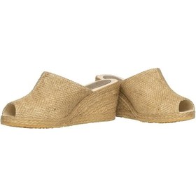 Resim Star Tombis Dolgu Topuk Keten Ön Açık Terlik Çuval Çuval Bej 