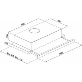 Resim Esty 1350 Siyah 60 cm Sürgülü Aspiratör- Çift Motor 