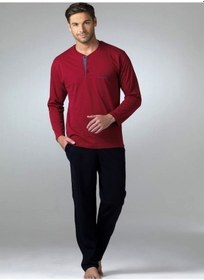 Resim Pierre Cardin Erkek Pijama Takımı 5454 Bordo Bordo 