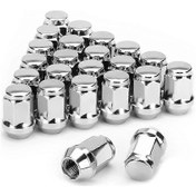 Resim 2007-2022 Cruiser, 2001-2007 Sequoia S Silver İçin 24 Adet 12x1,5 Kapalı Uçlu Çıkıntılı Meşe Palamudu Konik Tekerlek Somunu 