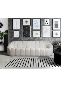 Resim Most Line Dörtlü Kanepe İthal Beyaz Teddy Kumaş Evinize Tesli... 