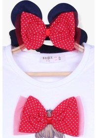 Resim Breeze Kız Bebek Tayt Takım Balerin Baskılı Bandanalı Beyaz (6 Ay-2 Yaş) 