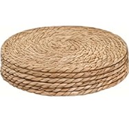 Resim Gateesat 6 Adet El Yapımı Hasır Servis Altlığı Seti - 11.8" Isıya Dayanıklı Mutfak Aksesuarı 