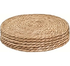 Resim Gateesat 6 Adet El Yapımı Hasır Servis Altlığı Seti - 11.8" Isıya Dayanıklı Mutfak Aksesuarı 