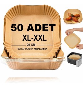Resim Hype Store Baker Home Airfryer Pişirme Kağıdı,xl-Xxl Büyük Boy, Kare, 50 Adet Hava Fritöz Parşömen Fırın Kağıdı 