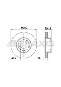 Resim Braxıs Ae0176 On Fren Dısk Aynası Boxer Iıı Jumper Iıı Ducato Iıı 14q 15 Jant / Cap: 280mm Kalınlık: 28mm Hava Sogutmalı 
