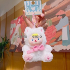 Resim Silver1 Peluş Bebek Aşk Düğmesi Çanta Kolye Sevimli Biblolar Bebek Çekicilik Küçük Kolye Anahtarlık (Yurt Dışından) 