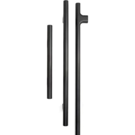 Resim System 9745 Düz Çekme/sürgü Kapı Kolu Mat Siyah 19 cm (Iki Delik Arası Mesafe) 