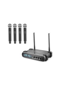 Resim Profesyonel Kablosuz Vhf Mikrofon 4 Lü Set - Siyah Hdx2792 
