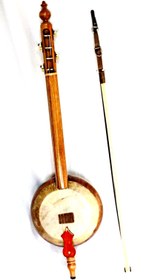 Resim Quality Carved Walnut Wooden Kemane Kamanche Kemence W/ Bag AW1 