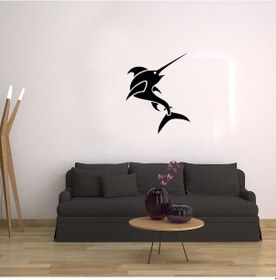 Resim Köpek Balığı Folyo Sticker 200cm Uzunluk Siyah 