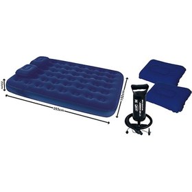 Resim Bestway 67374 Çift Kişilik Şişme Yatak + Pompa + 2 Yastık 203 CM Lacivert 