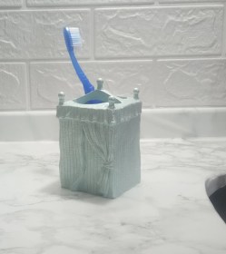 Resim 2 Adet Diş Fırçalık Deniz Feneri Model Poliresin 7x7x12cm Banyo Seti Çok Renkli 