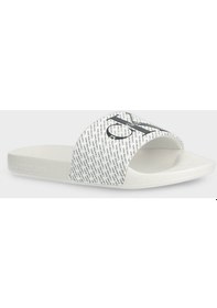 Resim Calvin Klein Erkek Terlik Ym0ym00955 01w Beyaz-siyah Beyaz - Siyah 