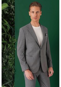 Resim Efor Comfort Fit Torba Cep Pötikare Gofre Kumaş Esnek Casual Füme Ceket C 669 Füme 