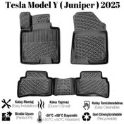 Resim Tesla Model Y Juniper 2025 Uyumlu Araca Özel 3d Havuzlu Paspas Takımı 