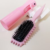 Resim 1 adet / 2 adet Saç Şekillendirme Fırça Seti ile Candybrush Bristle Kıvırcık Saç Fırçası Çekme ve Ayrma için Erkekler ve Kadınlar, Normal Saç Tipi için Devamlı Sprey Şişesi 