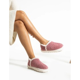 Resim Trios Shoes Kadın Kürklü Kaymaz Taban Peluş Ev Botu Panduf TS1152 