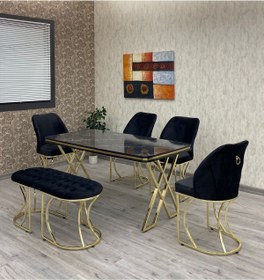 Resim BY ORHAN GÜZEL Mutfak Masası Takımı,salon Masa Takımı 6 Kişilik Venüs Gold Salon Masa Takımı 