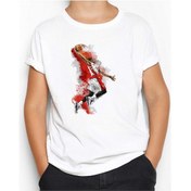 Resim NBA Baller Red Silhouette Beyaz Çocuk Tişört Beyaz 