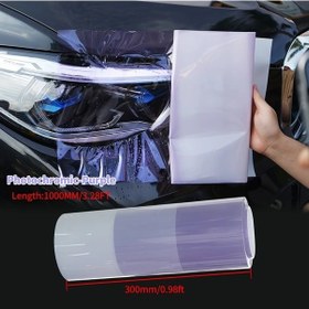 Resim Dashanshop Uv Işığa Duyarlı Siyah Mor Renk Değiştiren Far Filmi 300mm X 3.28ft 