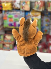 Resim Peluş 25 Cm El Kuklası Kahverengi At Kukla Çok Renkli 