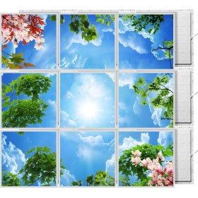 Resim Gök Panel 60 x 60 LED Panel Aydınlatma Desenli 3x3 9'lu Grup 46510440SA 