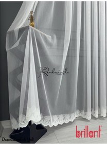 Resim Tül Perde Brillant Marka Etek İşleme Tül Perde Ekru 