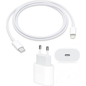 Resim iOS Uyumlu MU7V2TU/A 18 W USB-C Güç Adaptörü + Type-C to Lightning Kablo 
