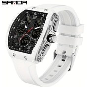 Resim Oldfriend Sanda Erkek Spor Digital Saat 50m Suya Dayanıklı Kronometre Alarm Beyaz Diğer 