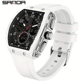 Resim Oldfriend Sanda Erkek Spor Digital Saat 50m Suya Dayanıklı Kronometre Alarm Beyaz Diğer 