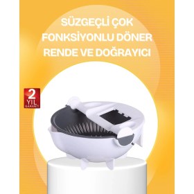 Resim 5 Fonksiyonlu Döner Süzgeçli Rende ve Dilimleyici Aparat Dinç Store 