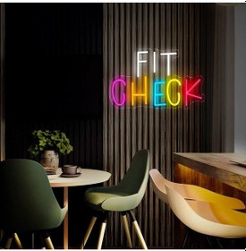 Resim Fıt Check Yazılı Neon Tabela Çok Renkli 
