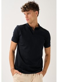 Resim Alexander Gardi Erkek Comfort Fit Polo T-shirt Siyah 