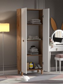 Resim Bohem 2 Kapaklı Gardırop Mdf Kapak Ceviz 